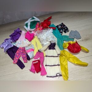 Vintage Barbie Clothing Lot 1980s 1990s Dresses Gowns Pants Mixed Bundle